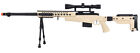WellFire MB4418-3 Bolt Action Airsoft Sniper Rifle w/ Scope & Bipod (TAN) Airsof