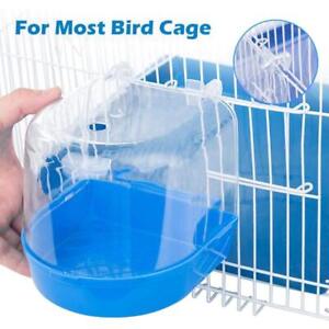Bird Bath Bowl Cage Water Hanging Birdbath Plastic for Parrot Parakeet Lovebird
