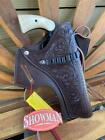 22 38/357 44/45 Tooled Leather Gun Pistol Holster Scabbard Case Western Cowboy