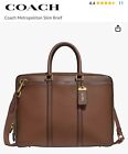 New Coach Metropolitan Slim Brief Case Glovetanned Leather Business Bag