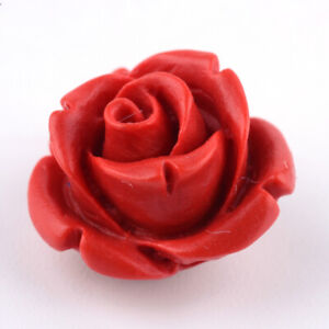 Rose Beads Red Cinnabar Beads FireBrick. Different sizes.  5 pcs per order