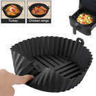 Air Fryer Silicone Pots Basket Liners Non-Stick Reusable Baking Tray Mats Black