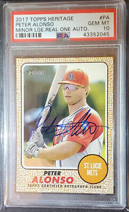 2017 Topps Heritage Minors Real One Pete Alonso Mets Rookie Auto PSA 10 LOW POP