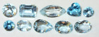 12.53ct Lot 10 Stones Assorted Brazil Blue Topaz Mixed Cuts 5-12x6mm WoW *$1NR*