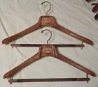 Lot of 2 Harold Powell Hand Crafted Heavy Solid Wood Suit Jacket Pants Hangers