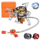 6800W Windproof Camping Gas Stove with Piezo Ignition, 1 LB Propane Tank Adapter