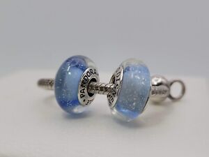 Authentic Pandora Disney Cinderella Blue Murano Glass Charms