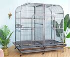 Double Bird Cage with center divider for Parrot Macaw Aviary W64xD32xH73