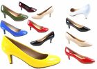 NEW Women's Comfort Patent Low Heel Round Pointed Toe  Pump Shoes Size 6 -10