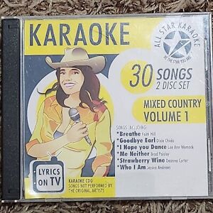 All Star Karaoke Mixed Country Volume 1 (CD+G, 2003, 2 Disc Set)