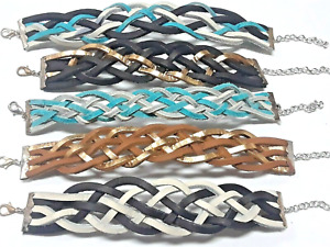 braided weaved leather bracelets. fits anyone up to 9