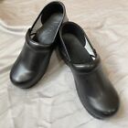 DANSKO PROFESSIONAL Black Leather Clogs Size 39 NEW READ Comfort Shoe
