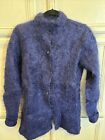 Vintage Angora Blend Womens Sweater Purple Cardigan Size S/M chest 38