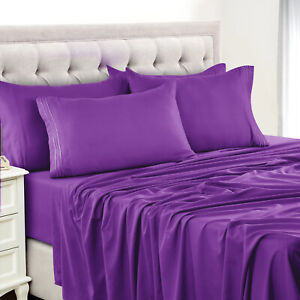 Premium 1800 Series Bed Sheets Ultra Comfort Hotel Collection 6 Pcs Bedsheet Set
