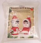Vintage Christmas Kit Santa Boy and Girl 1981 RaBco Figures Holiday Craft Decor