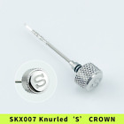 SKX007 Knurled Crown Signed ‘S’ Mod Parts Polished Finish for 7S26 NH35 NH36