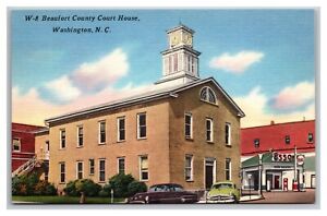 Beaufort County Court House Sam Marsh Esso Gas Station Washington NC Postcard