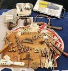 Vintage Antique Estate Junk Drawer Grampas Lot Tools Hardware Skeleton Key Etc