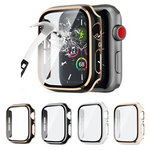 For Apple Watch iWatch Series SE 6 5 4 3 2 1 Case Full Glass Cover 38 40 42 44mm