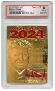 2024 Donald Trump GOLD Hologram AUTOGRAPH Signed WCG Gem Mint 10 Serialized PSA