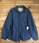 NWT Wrangler Authentic Sherpa Lined Button Down Shirt Jacket Mens Size XL Denim