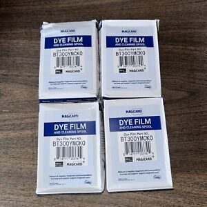 Lot Of 4 Magicard Dye Film And Cleaning Spool BT300YMCKO New
