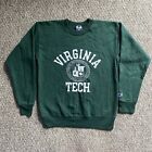 Champion Virginia Tech Hokies Sweatshirt Mens Small Green Pullover Vintage RARE