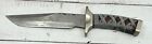 Vintage Stainless Steel Clip Point Hunting Knife w Sheath JImping Kullenschliff