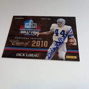 Dick Lebeau Detroit Lions Hall Of Fame Signed 2010 Panini Football Card