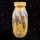 1980s Studio Art Pottery Vase Hand Made Vessel Mustard Yellow With Specks Glazed