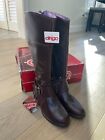 NEW DINGO WOMENS TALL BROWN LEATHER ZIP BOOTS SIZE 6M