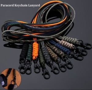 550 Paracord Keychain ID Lanyard w/ Black Lobster Clasp USA Seller Many Colors!
