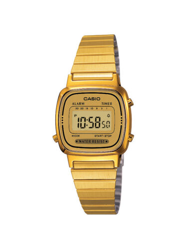 Casio Women's Quartz Digital Alarm Gold-Tone Band 20mm Watch LA670WGA-9