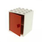 1x LEGO Homemaker Cabinet 4x4x4 White Door Red Furniture Dollhouse 838 837