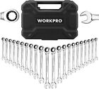 WORKPRO 22-Piece Ratcheting Combination Wrench Set 72 Teeth CR-V Metric & SAE