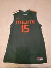 Rare Nike Miami Hurricanes #15 College Basketball Jersey Size Large Green  NCAA