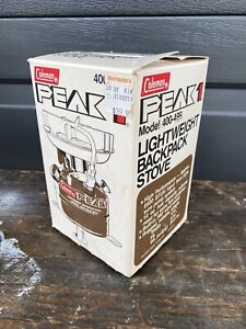 1982 NOS Coleman PEAK 1 Lightweight Backpack Stove Model 400-499 New In Box