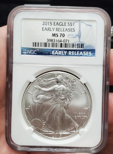 New Listing2015 American Silver Eagle Dollar Coin NGC Certified Ms70 Early Releases