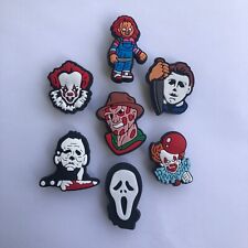 7 Horror Shoe Charms Scary Movie Accessories Fits Crocs Wristband Accessories