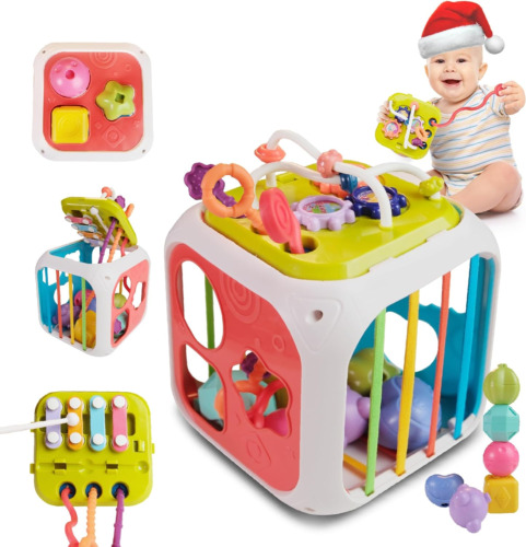 7 in 1 Baby Toys 6 to 12 Months Activity Cube Montessori Toys for 1 2 Year Old B