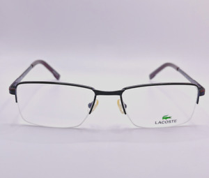 Lacoste L2203 001 Half Frame Black Brown Men's Metal Eyeglasses Rx 54-18-145