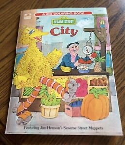 Vintage Sesame Street City Big Golden Coloring Book 1982