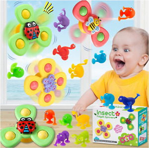 New ListingSuction Cup Spinner Toy for Baby - 12 Pcs Window Toys for Toddlers 1-3 Year Old