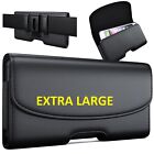 XL LEATHER RUGGED Cell Phone Belt Holder Holster Case with Clip Carrying Pouch