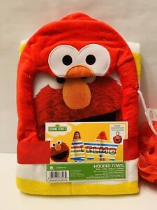 Kids Sesame Street Elmo Hooded Towel -100 % Cotton- 22