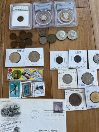dad/ grandpa's Coin Collection LOT 40% Silver PCGS Graded Buffalo Foreign Wheat