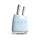SMEG KNIFE SET AND BLOCK IN PASTEL BLUE (BRAND NEW)