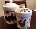 WILLIAMS SONOMA ROOSTER FRANCAIS M & S CANISTERS WITH LIDS, 2008 Italy