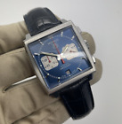 TAG Heuer Monaco McQueen Blue Dial Steel Chronograph Leather Auto CW2113 B+P