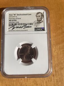 😮 2019 W 1C  Lincoln Cent NGC MS69 RD First W Lyndall Bass 🤩 RARE Holder 🤩